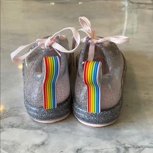 Mini Melissa Clear Sparkly Rainbow Sneakers Size 2